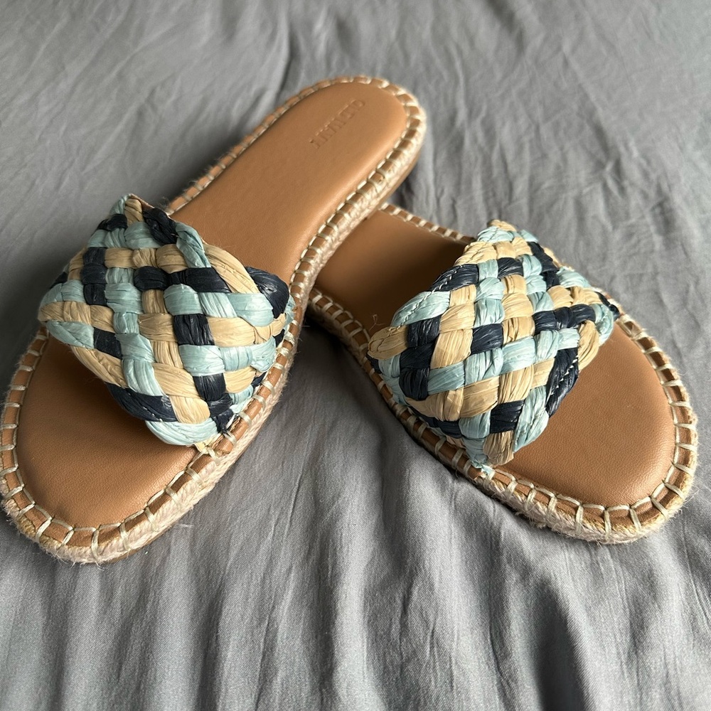 adidas Woven Sandals - light blue, dark blue, tan